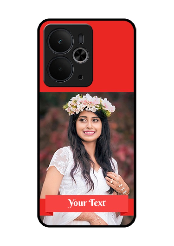 Realme 14T 5G Custom Glass Phone Case - Simple Red Color Design