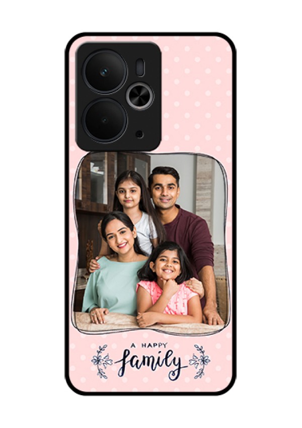 Realme 14T 5G Custom Glass Phone Case - Family With Dots Design