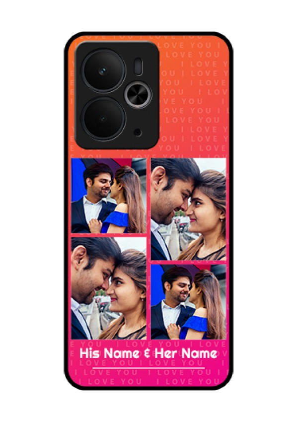 Realme 14T 5G Custom Glass Phone Case - I Love You Pink Design