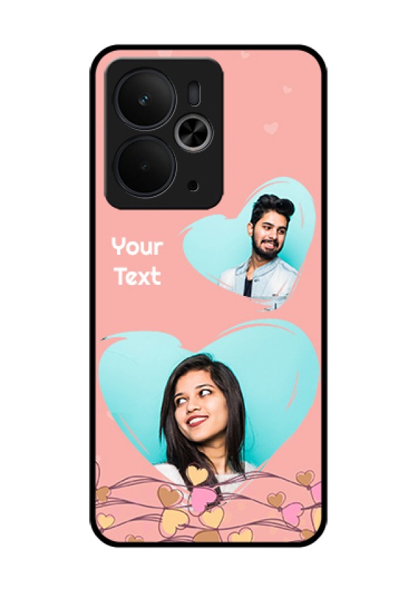 Realme 14T 5G Custom Glass Phone Case - Love Doodle Design
