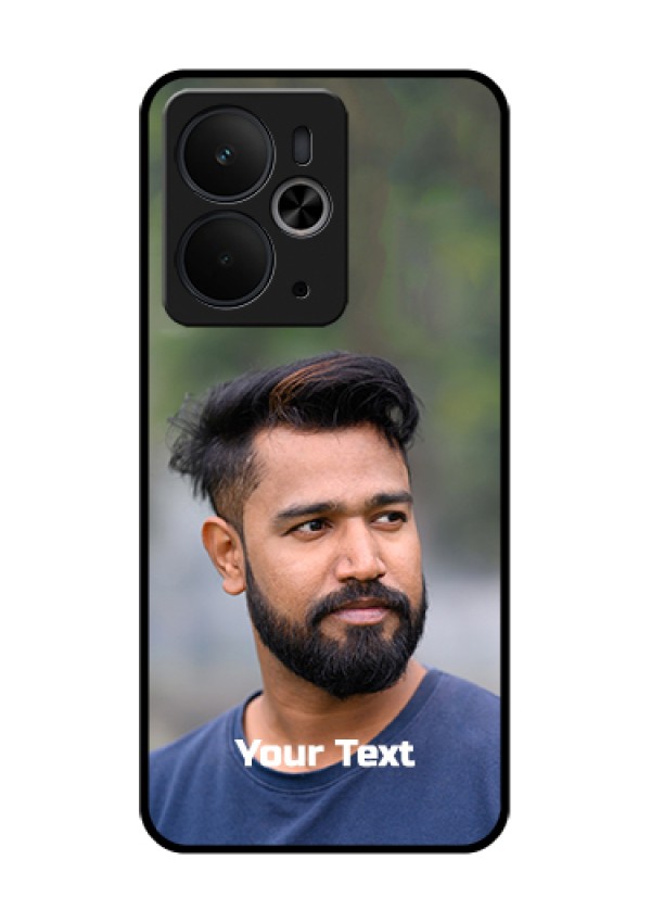 Realme 14T 5G Custom Glass Phone Case - Photo With Text Design