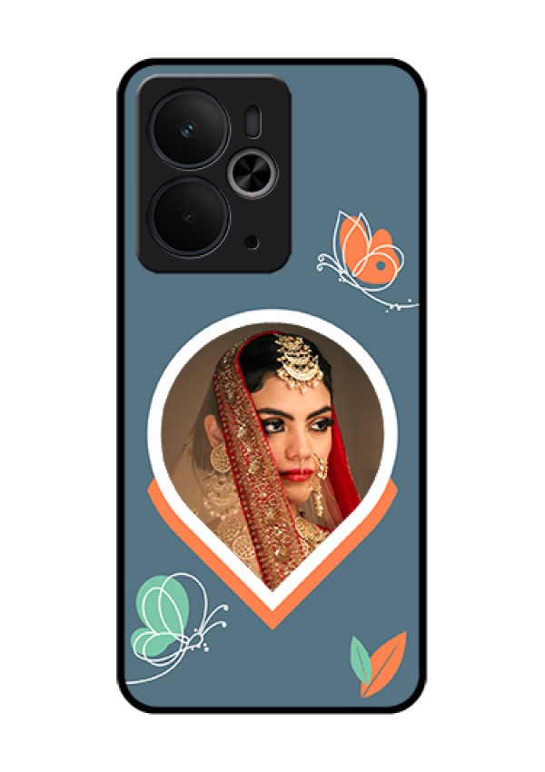 Realme 14T 5G Custom Glass Phone Case - Droplet Butterflies Design