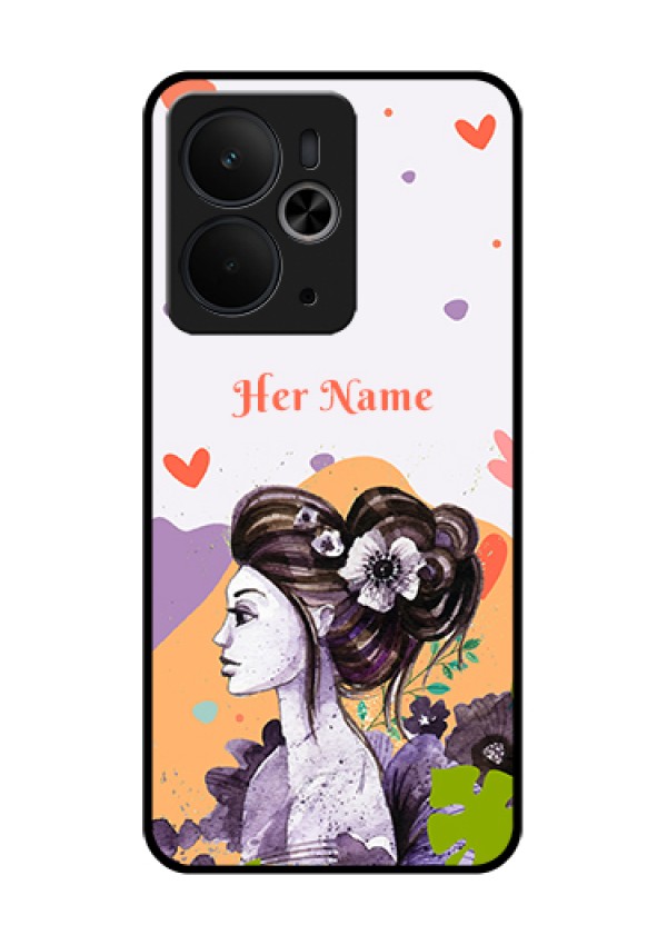 Realme 14T 5G Custom Glass Phone Case - Woman And Nature Design