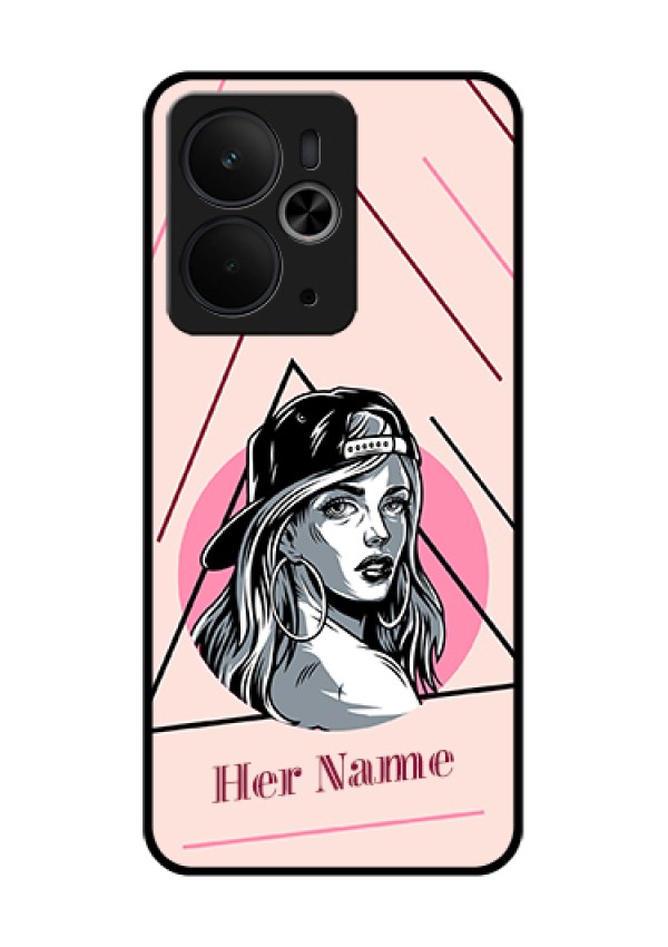 Realme 14T 5G Custom Glass Phone Case - Rockstar Girl Design