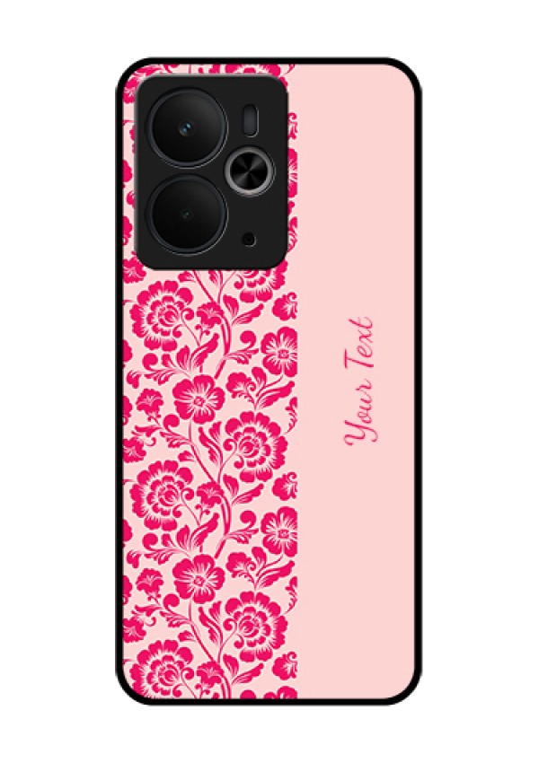 Realme 14T 5G Custom Glass Phone Case - Attractive Floral Pattern Design