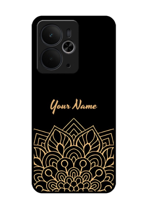 Realme 14T 5G Custom Glass Phone Case - Golden Mandala Design