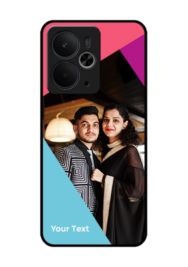 Realme 14T 5G Custom Glass Phone Case - Stacked Triple Colour Design
