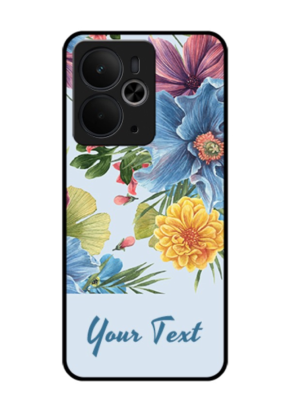 Realme 14T 5G Custom Glass Phone Case - Stunning Watercolored Flowers Painting Design