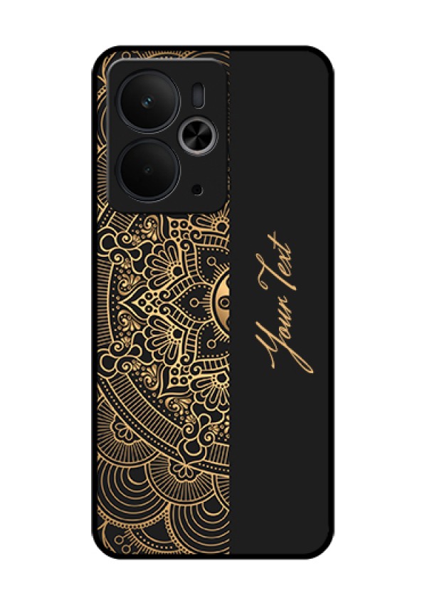 Realme 14T 5G Custom Glass Phone Case - Mandala Art With Custom Text Design