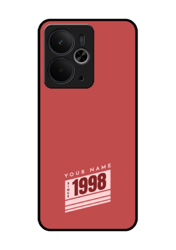 Realme 14T 5G Custom Glass Phone Case - Red Custom Year Of Birth Design