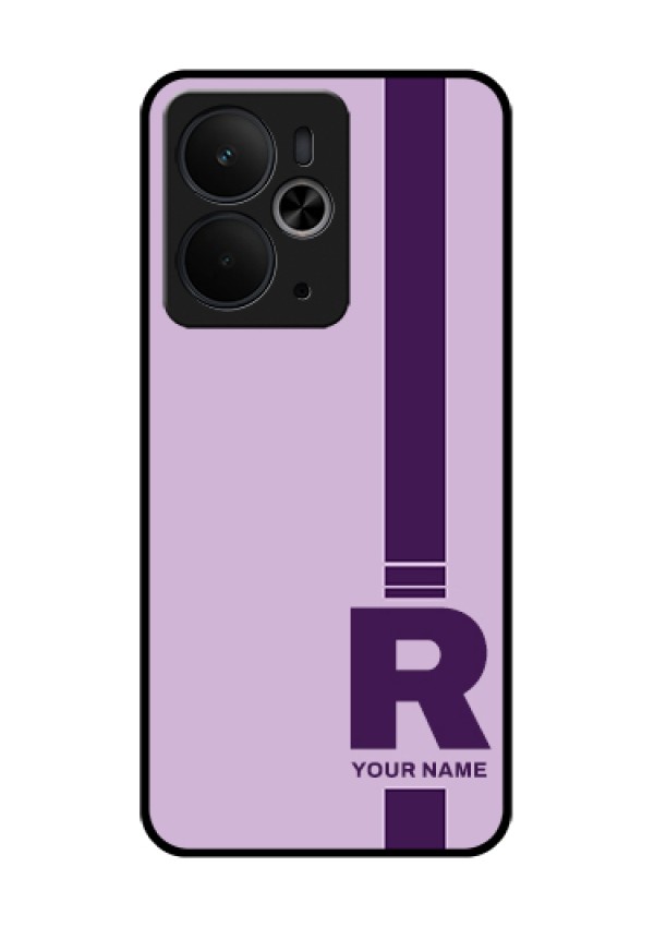 Realme 14T 5G Custom Glass Phone Case - Simple Dual Tone Stripe With Name Design