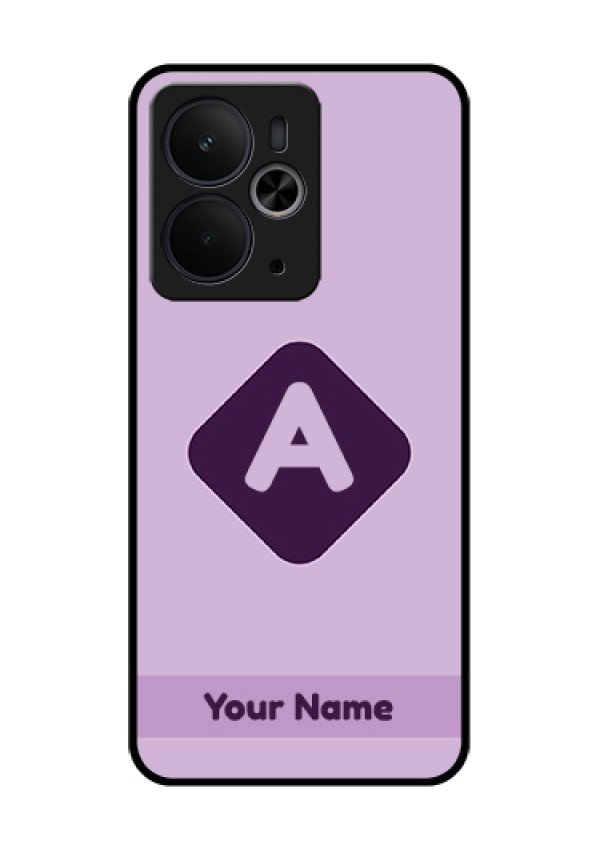 Realme 14T 5G Custom Glass Phone Case - Custom Letter In Curved Badge Design