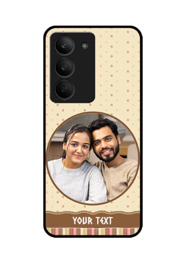 Realme 14x 5G Custom Glass Phone CaseBrown Dotted Mobile Case Design