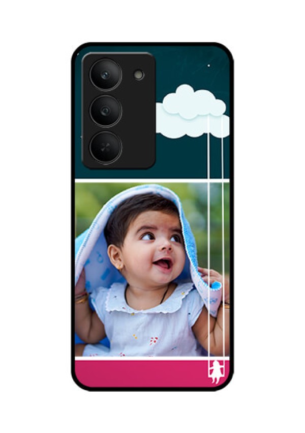 Realme 14x 5G Custom Glass Phone CaseCute Girl With Cloud Design
