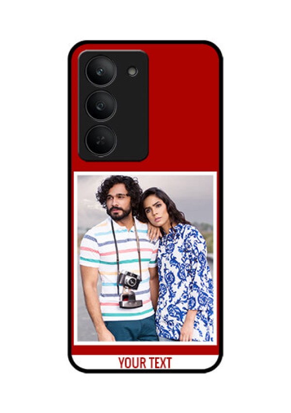 Realme 14x 5G Custom Glass Phone CaseRed Color Design