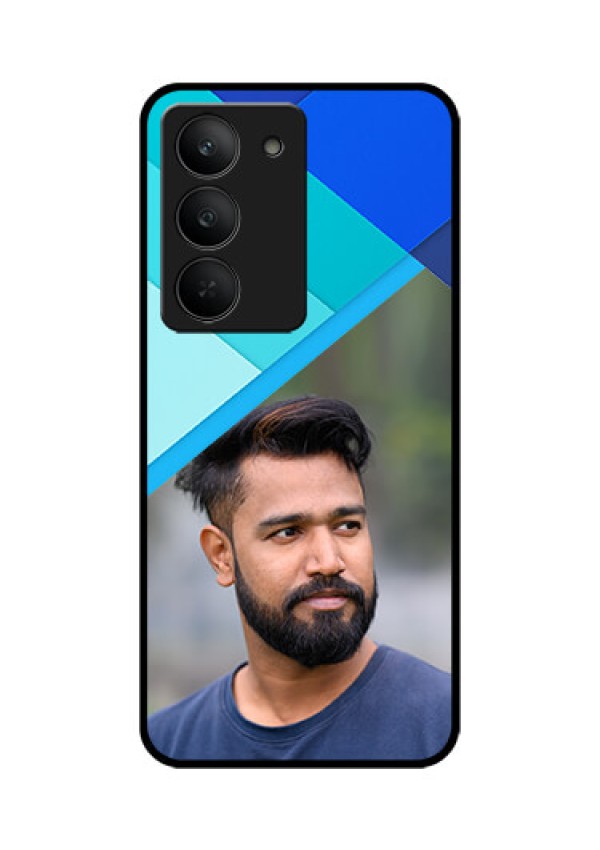 Realme 14x 5G Custom Glass Phone CaseBlue Pattern Design