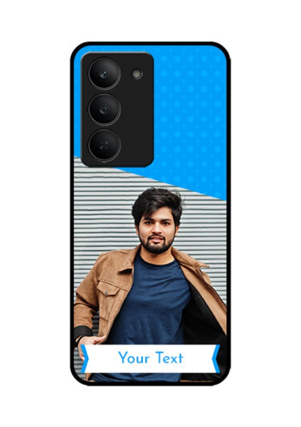 Realme 14x 5G Custom Glass Phone CaseSimple Blue Color Design