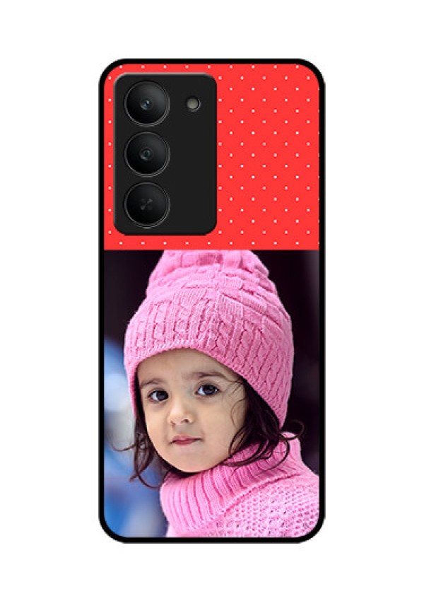 Realme 14x 5G Custom Glass Phone CaseRed Pattern Design