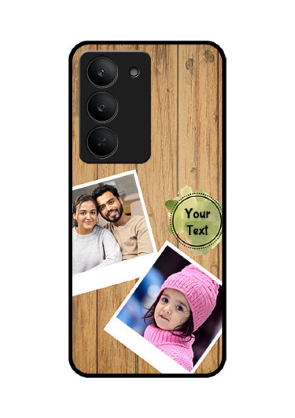 Realme 14x 5G Custom Glass Phone CaseWooden Texture Design