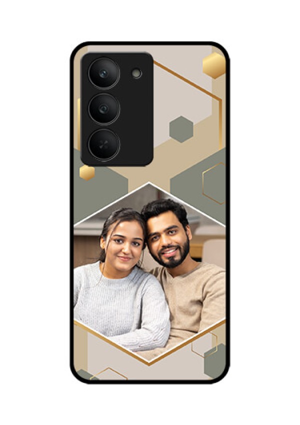 Realme 14x 5G Custom Glass Phone CaseStylish Hexagon Pattern Design