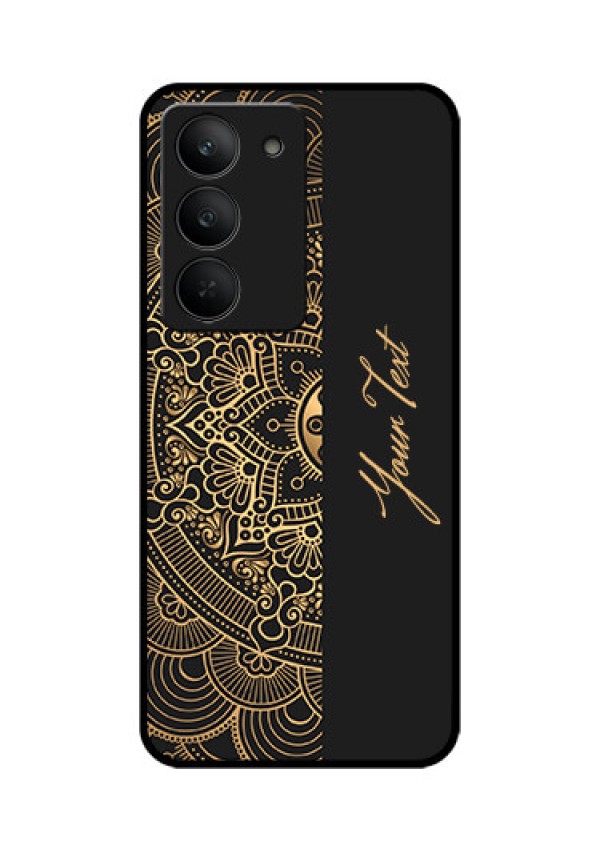 Realme 14x 5G Custom Glass Phone CaseMandala Art With Custom Text Design