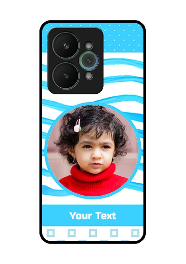 Realme 15 5G Custom Glass Phone Case - Simple Blue Case Design