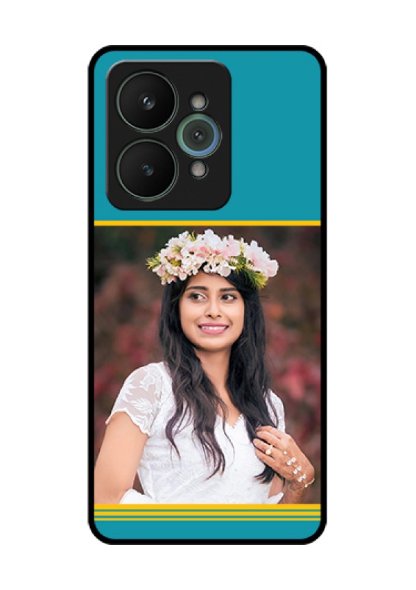 Realme 15 5G Custom Glass Phone Case - Yellow & Blue Design