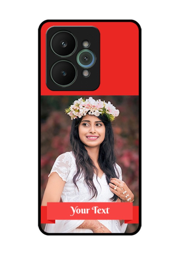 Realme 15 5G Custom Glass Phone Case - Simple Red Color Design