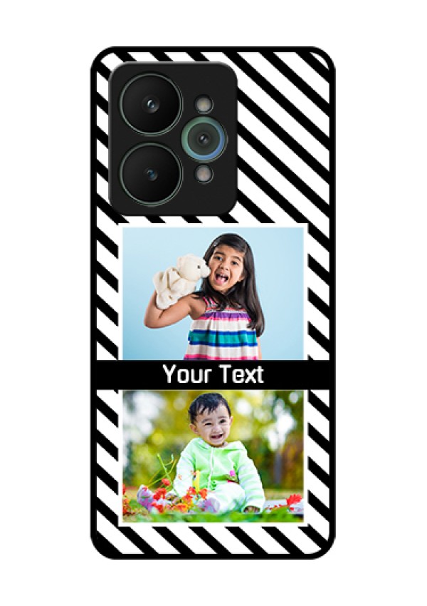 Realme 15 5G Custom Glass Phone Case - Black And White Stripes Design