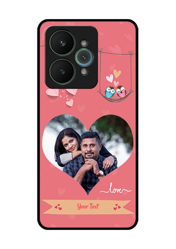 Realme 15 5G Custom Glass Phone Case - Peach Color Love Design