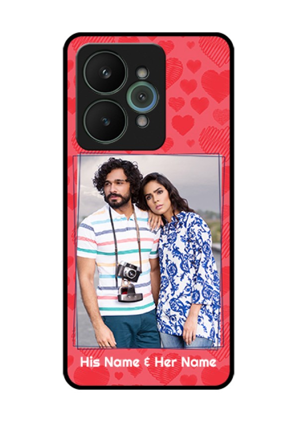 Realme 15 5G Custom Glass Phone Case - With Red Heart Symbols Design