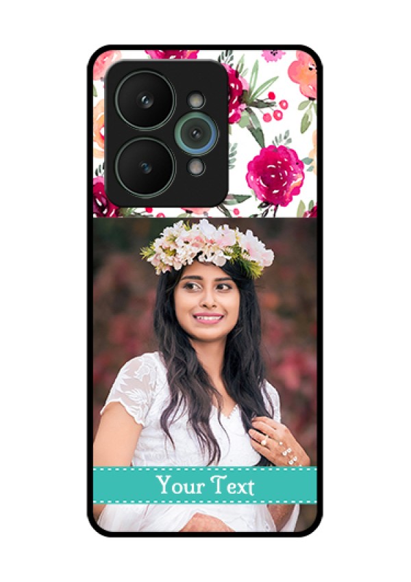 Realme 15 5G Custom Glass Phone Case - Water Colors Floral Design