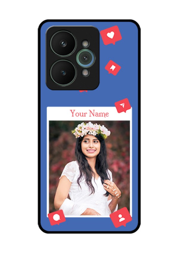 Realme 15 5G Custom Glass Phone Case - Like Share And Comment Design