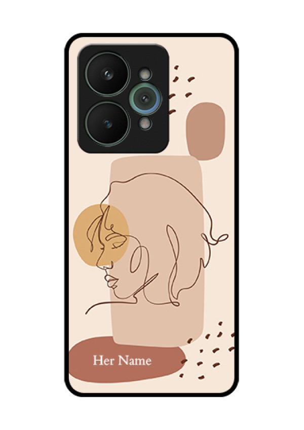 Realme 15 5G Custom Glass Phone Case - Calm Woman Line Art Design