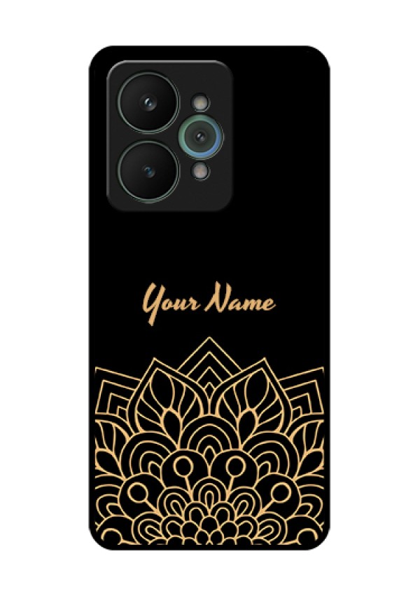 Realme 15 5G Custom Glass Phone Case - Golden Mandala Design