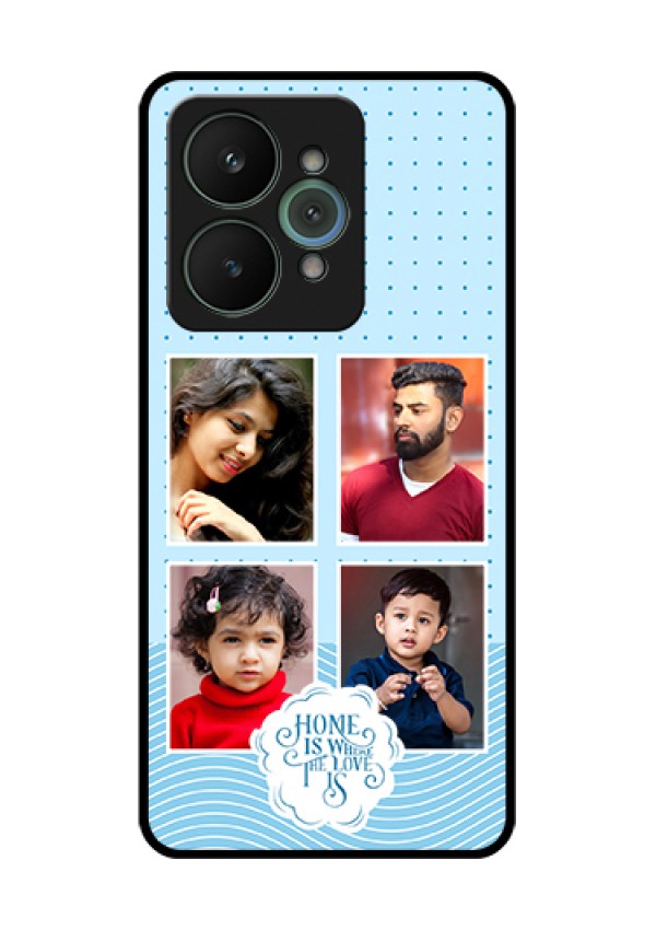 Realme 15 5G Custom Glass Phone Case - Cute Love Quote With 4 Pic Upload Design