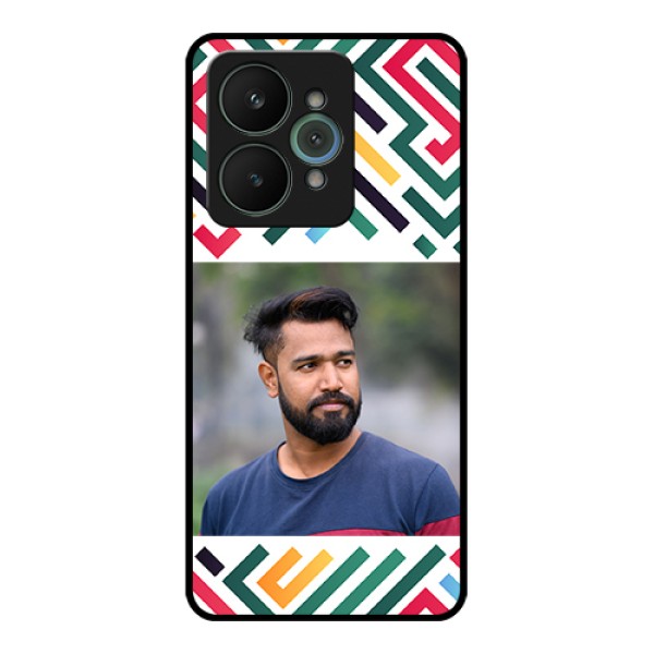 Realme 15 5G Custom Glass Phone Case - Colorful Maze Pattern Design Realme 15 5G Custom Glass Phone Case - Colorful Maze Pattern Design