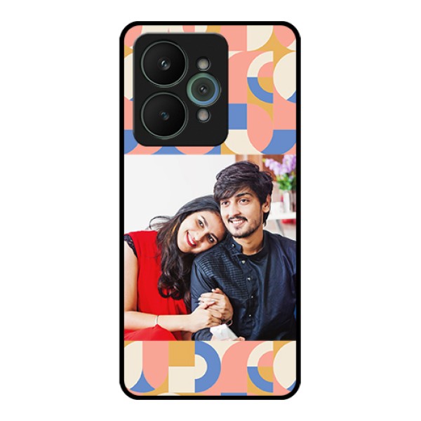 Realme 15 5G Custom Glass Phone Case - Semi - Circle Maze Pattern Design