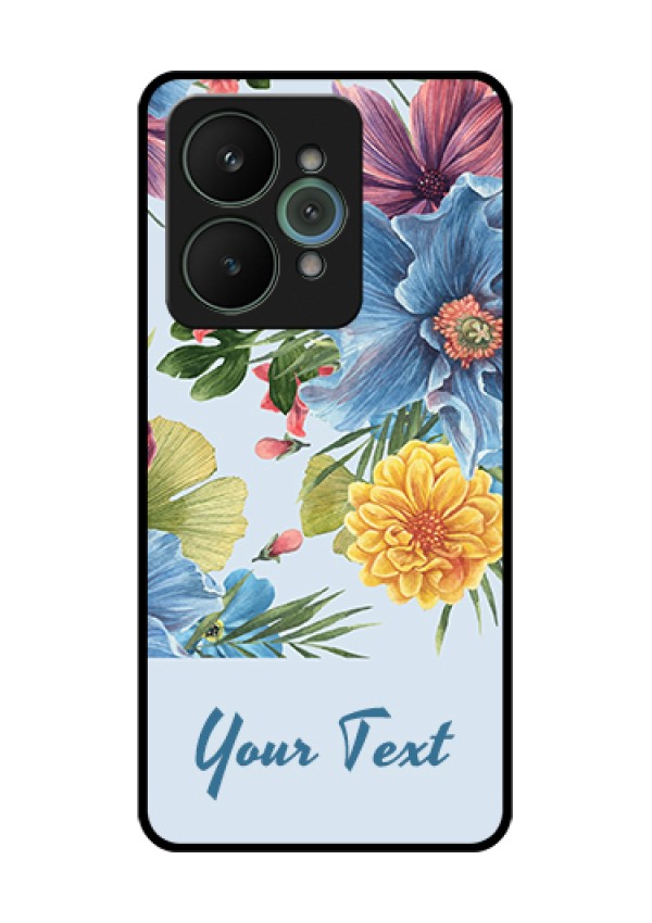 Realme 15 5G Custom Glass Phone Case - Stunning Watercolored Flowers Painting Design
