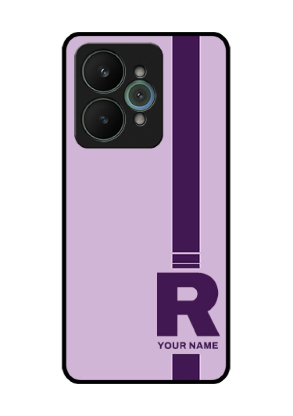 Realme 15 5G Custom Glass Phone Case - Simple Dual Tone Stripe With Name Design