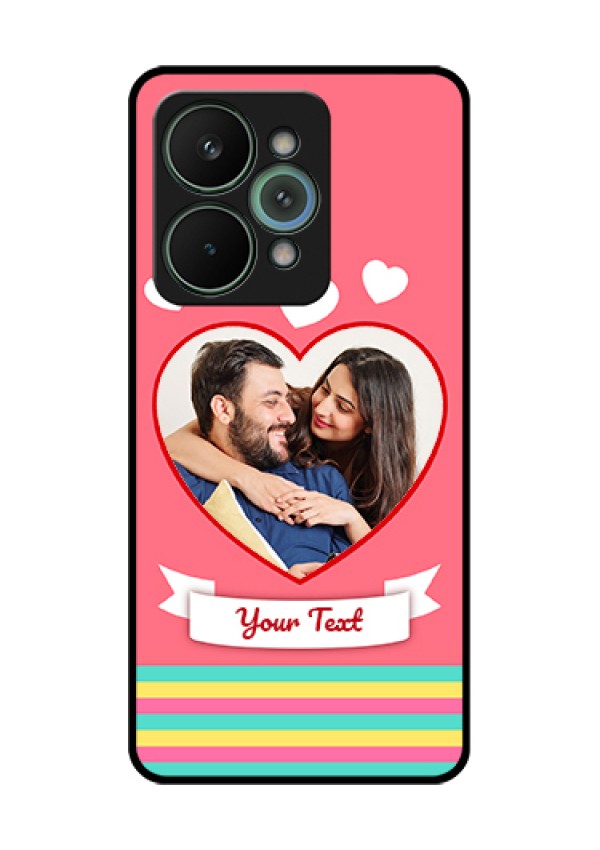 Realme 15 Pro 5G Custom Glass Phone Case - Love Shapes Doodle Design