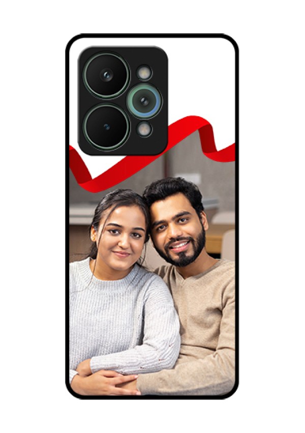 Realme 15 Pro 5G Custom Glass Phone Case - Red Ribbon Frame Design