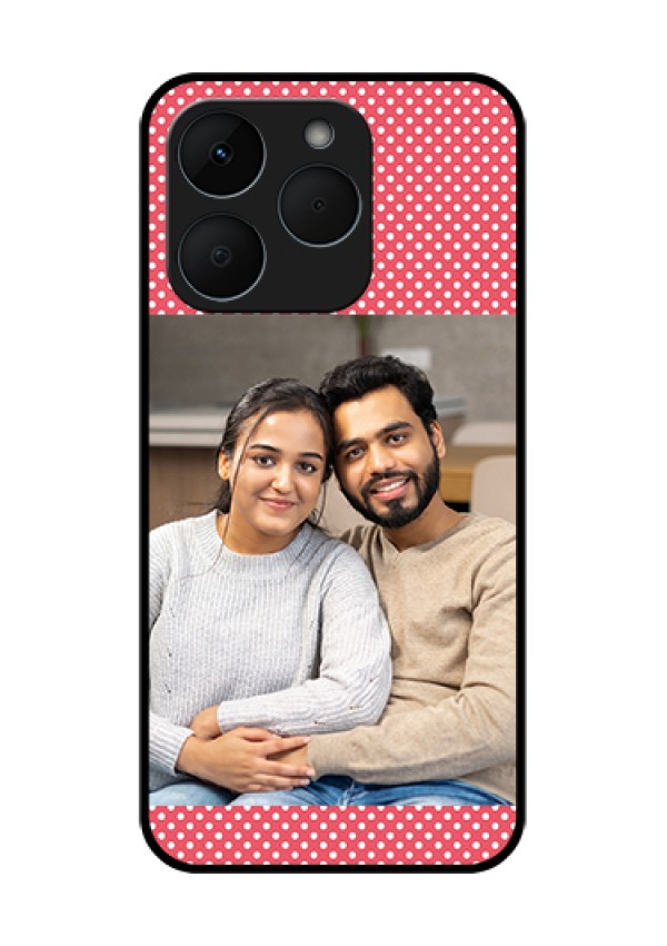 Realme 15T 5G Custom Glass Phone Case - White Dotted Design