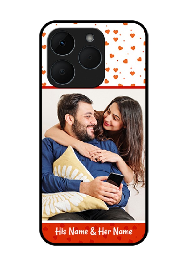 Realme 15T 5G Custom Glass Phone Case - Orange Love Symbol Design