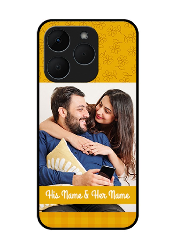 Realme 15T 5G Custom Glass Phone Case - Yellow Floral Design