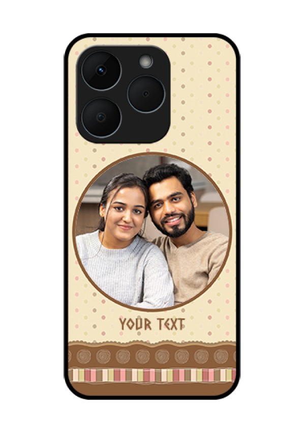 Realme 15T 5G Custom Glass Phone Case - Brown Dotted Mobile Case Design
