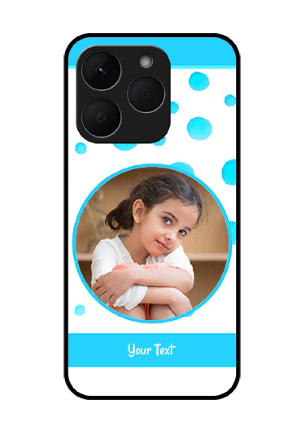 Realme 15T 5G Custom Glass Phone Case - Blue Bubbles Pattern Design
