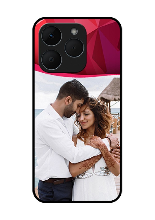 Realme 15T 5G Custom Glass Phone Case - Red Abstract Design