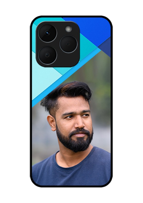 Realme 15T 5G Custom Glass Phone Case - Blue Pattern Design