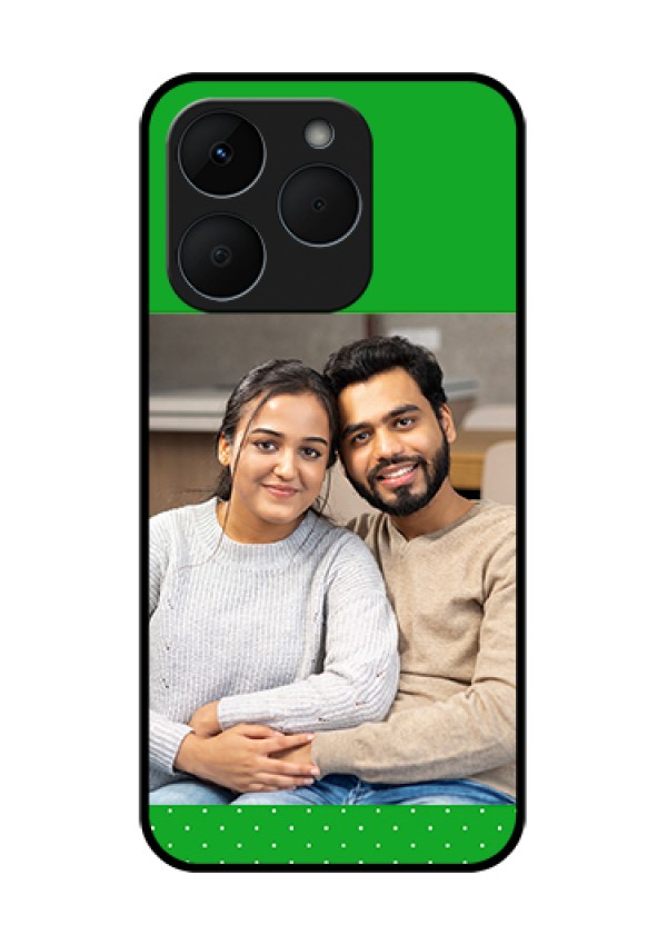 Realme 15T 5G Custom Glass Phone Case - Green Pattern Design